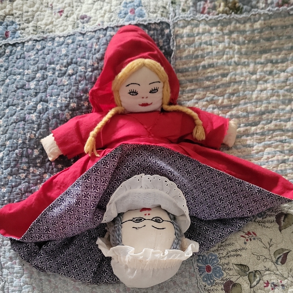 Vintage Tipsy Topsy Reversible Red Riding Hood Grandma Wolf Doll